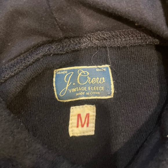 Medium Vintage Navy J Crew Fleece Sweatshirt - Picture 2 of 2